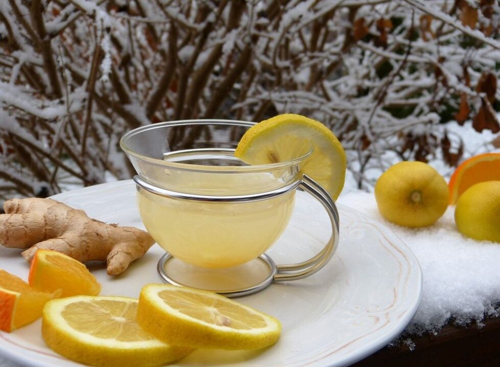 چای با لیمو بر اساس زنجبیل برای قدرت